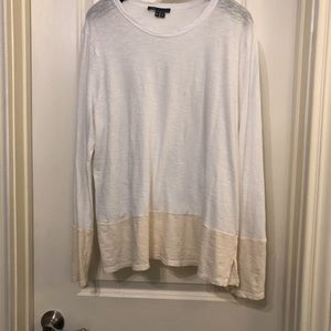 Vince Sheer Long Sleeve Two Tone TShirt